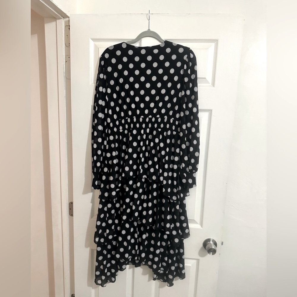Polka Dot Mesh Tiered Dress - Picture 2 of 3